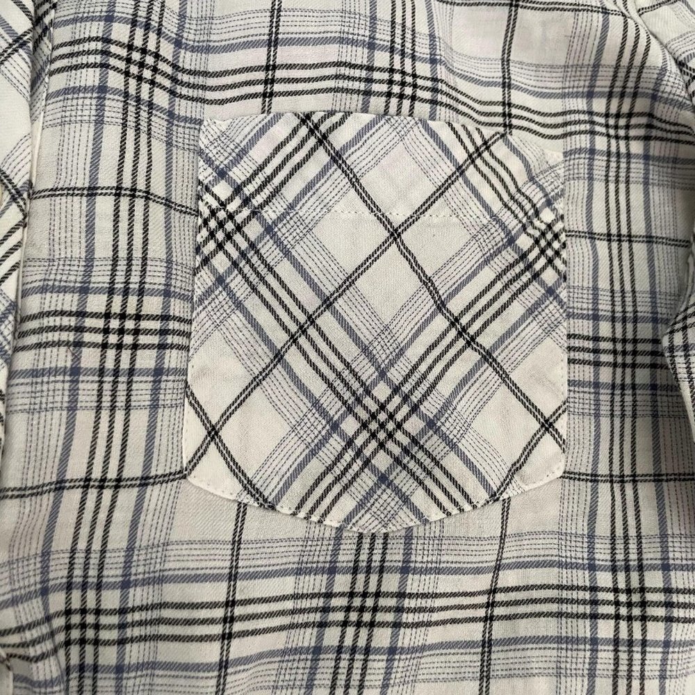 Soft Joie Button-Up Shirt Women's Medium Gray Collared Long Sleeve Front Pockets - Picture 5 of 8